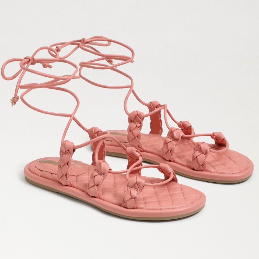 Sam Edelman Zariah Braided Lace Up Sandal Canyon Clay Faux Leather Size 7.5 NIB